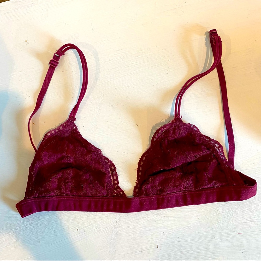 Maroon lace bralette
